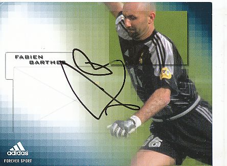 Fabien Barthez  Frankreich  Weltmeister WM 1998  Fußball Autogrammkarte original signiert 
