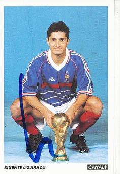 Bixente Lizarazu  Frankreich  Weltmeister WM 1998  Fußball Autogrammkarte original signiert 