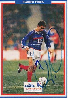 Robert Pires  Frankreich  Weltmeister WM 1998  Fußball Autogrammkarte original signiert 