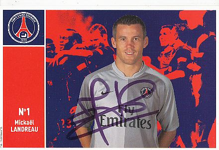 Mikael Landreau   PSG Paris Saint Germain  Fußball Autogrammkarte original signiert 
