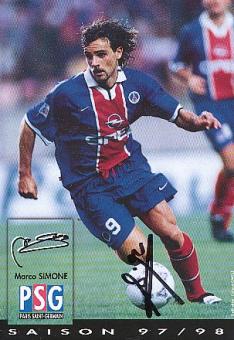 Marco Simone  PSG Paris Saint Germain  Fußball Autogrammkarte original signiert 