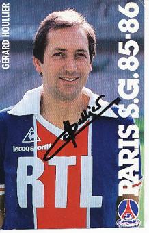 Gerard Houllier † 2020  PSG Paris Saint Germain  Fußball Autogrammkarte original signiert 