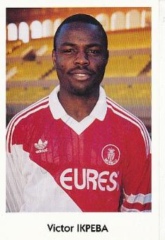 Victor Ikpeba   AS Monaco  Fußball Autogrammkarte original signiert 