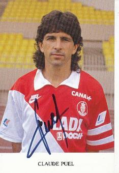 Claude Puel   AS Monaco  Fußball Autogrammkarte original signiert 