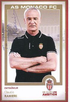 Claudio Ranieri  AS Monaco  Fußball Autogrammkarte original signiert 