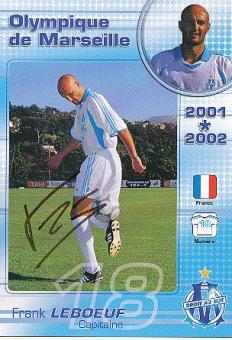 Frank Leboeuf  Olympique Marseille  Fußball Autogrammkarte original signiert 