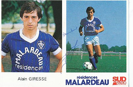 Alain Giresse   Girondins Bordeaux  Fußball Autogrammkarte original signiert 