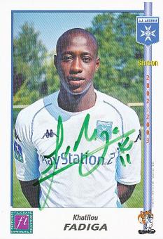Khalilou Fadiga   AJ Auxerre   Fußball Autogrammkarte original signiert 