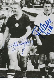 Ferenc Puskas † 2006  Ungarn & Fritz Walter † 2004 DFB Weltmeister WM 1954  Fußball Autogramm Foto original signiert 