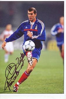 Zinedine Zidane Frankreich Weltmeister WM 1998  Fußball Autogramm Foto original signiert 