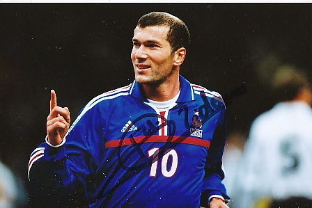 Zinedine Zidane Frankreich Weltmeister WM 1998  Fußball Autogramm Foto original signiert 