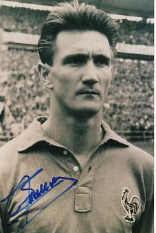 Raymond Kaelbel † 2007  Frankreich WM 1958  Fußball Autogramm Foto original signiert 