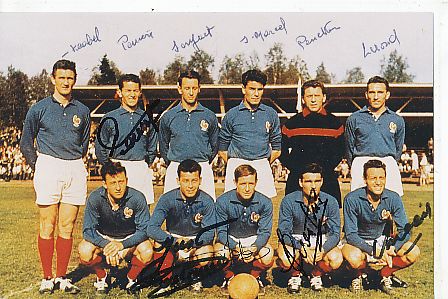 Just Fontaine,Armand Penverne  usw.  Frankreich   Fußball Autogramm Foto original signiert 