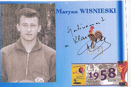 Maryan Wisnieski † 2022  Frankreich WM 1958  Fußball Autogramm Foto original signiert 