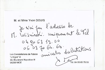 Yvon Douis † 2021 Frankreich WM 1958   Fußball Autogramm Karte  original signiert 