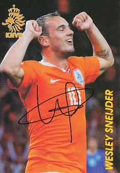 Wesley Sneijder   Holland  Fußball Autogrammkarte original signiert 