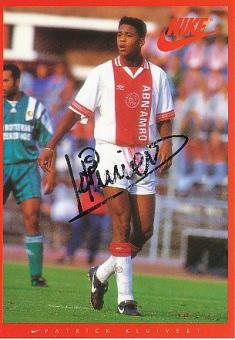 Patrick Kluivert   Ajax Amsterdam  Fußball Autogrammkarte original signiert 