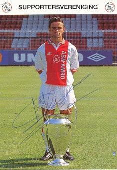 Marc Overmars   Ajax Amsterdam  Fußball Autogrammkarte original signiert 