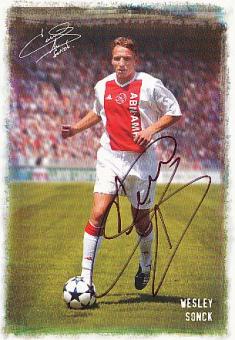 Wesley Sonck  Ajax Amsterdam  Fußball Autogrammkarte original signiert 