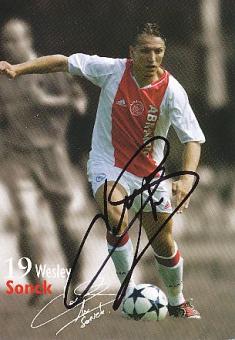 Wesley Sonck  Ajax Amsterdam  Fußball Autogrammkarte original signiert 