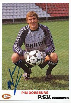 Pim Doesbug † 2020  PSV Eindhoven  Fußball Autogrammkarte original signiert 