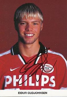 Eidur Gudjohnsen  PSV Eindhoven  Fußball Autogrammkarte original signiert 