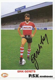 Erik Gerets  PSV Eindhoven  Fußball Autogrammkarte original signiert 