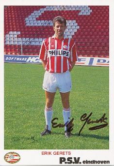 Erik Gerets  PSV Eindhoven  Fußball Autogrammkarte original signiert 