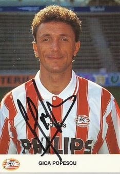 Gheorghe Popescu  PSV Eindhoven  Fußball Autogrammkarte original signiert 