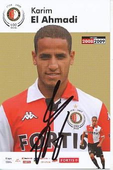Karim El Ahmadi  Feyenoord Rotterdam  Fußball Autogrammkarte original signiert 