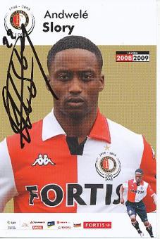 Andwele Slory  Feyenoord Rotterdam  Fußball Autogrammkarte original signiert 