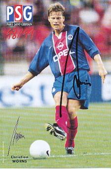 Christian Wörns  PSG Paris Saint Germain  Fußball Autogrammkarte original signiert 
