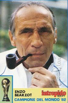 Enzo Bearzot † 2010  Italien Weltmeister WM 1982   Fußball Autogrammkarte original signiert 