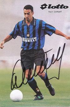 Youri Djorkaeff  Inter Mailand   Fußball Autogrammkarte original signiert 