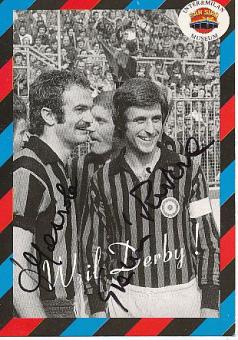 Gianni Rivera  &  Sandro Mazzola  AC Mailand   Fußball Autogrammkarte original signiert 