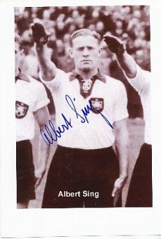 Albert Sing † 2008   DFB Weltmeister WM 1954  Fußball Autogramm Foto original signiert 