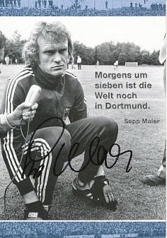 Sepp Maier  DFB Weltmeister WM 1974  Fußball Autogrammkarte original signiert 