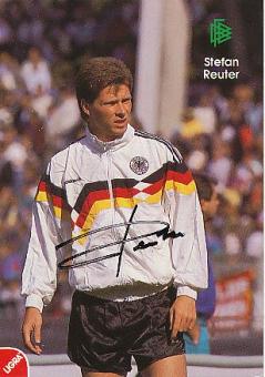 Stefan Reuter   Ligra  DFB Weltmeister WM 1990  Fußball Autogrammkarte original signiert 