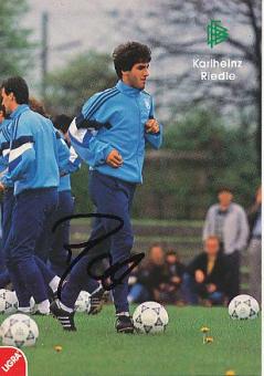 Karlheinz Riedle   Ligra  DFB Weltmeister WM 1990  Fußball Autogrammkarte original signiert 