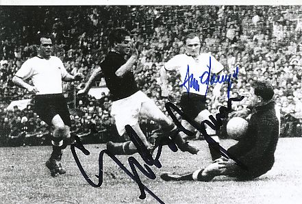 Zoltan Czibor † 1997  Ungarn & Jupp Posipal † 1997  DFB Weltmeister WM 1954  Fußball Autogramm Foto original signiert 