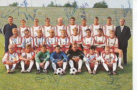 Rot Weiß Essen  1969  Mannschaftskarte   Fußball  Bergmann  Autogrammkarte  16 x original signiert 