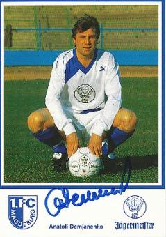 Anatoli Demjanenko  FC Magdeburg  1991  Fußball Autogrammkarte original signiert 