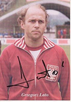 Grzegorz Lato  Polen WM 1974  Fußball Autogrammkarte original signiert 