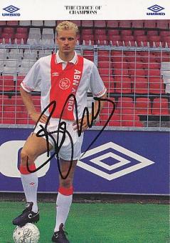 Dennis Bergkamp  Ajax Amsterdam  Fußball Autogrammkarte original signiert 