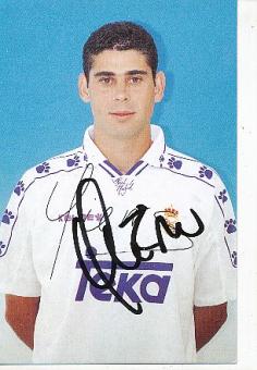 Fernando Hierro  Real Madrid  Fußball Autogrammkarte original signiert 