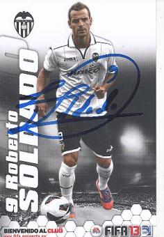 Roberto Soldado  FC Valencia  Fußball Autogrammkarte original signiert 
