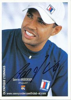 Sonny Anderson  Olympique Lyon  Fußball Autogrammkarte original signiert 