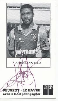 André Kana Biyik Le Havre   Fußball Autogrammkarte original signiert 