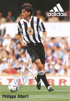 Philippe Albert  Newcastle United  Fußball Autogrammkarte original signiert 