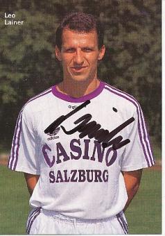 Leo Lainer  SV Casino Salzburg  Fußball Autogrammkarte original signiert 